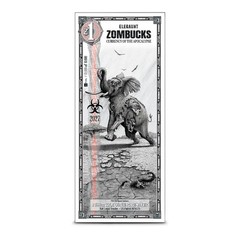 2027 ZOMBUCKS WORLD 1/1000 oz .999 SILVER NOTE ~ ELEGAUNT ~