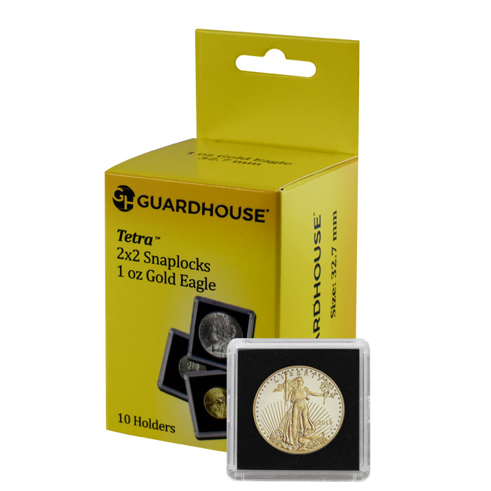 10x Guardhouse 2×2 Snaplocks for 1 oz American Gold Eagle – 32.7mm Diameter
