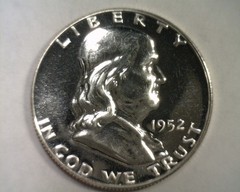 1952 FRANKLIN HALF DOLLAR CHOICE PROOF CH. PR NICE ORIGINAL COIN BOBS COINS FAST