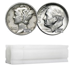 90% Silver US Coins – $5 Face Value Roll – Dimes
