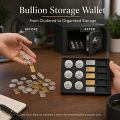 1g Silver Storage Case Round & Bar Holder 22 Capacity Stacker Organizer