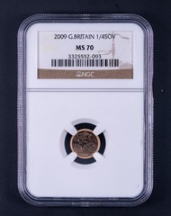 2009 Great Britain 1/4 Sovereign Gold Coin NGC MS70 RB093