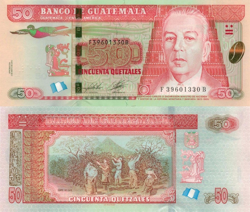 Guatemala 50 Quetzales (12.5.2012)-Zachrisson/Coffee Pickers/p-125a UNC