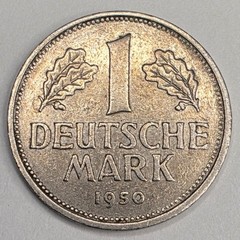 1950-F Germany 1 One Deutsche Mark – German Copper Nickel World Coin – L2