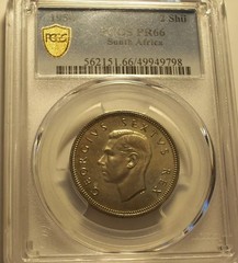 South Africa, 1950 George VI 2 Shillings. PCGS PR 66. 500 Proof Mintage