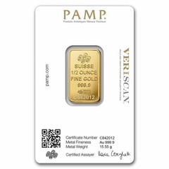 1/2 oz Gold Bar – PAMP Lady Fortuna Veriscan® (In Assay)