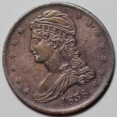 1838 Reeded Edge Capped Bust Half Dollar – US Silver 50c Coin