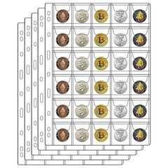 30 Pocket Coin Collection Pages Binder Sleeves 9 Hole Coin Stamp Storage