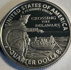 2021 S Washington Crossing the Delaware 99.9% Silver Proof Quarter