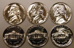 1957-1958-1959 Jefferson Nickel Gem Proof Set Run 3 Coin Run US Mint Lot