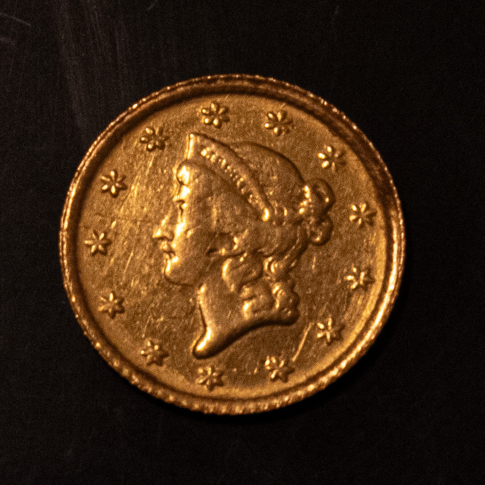 1851 $1 Liberty Head Gold Dollar Type 1 – Raw Ungraded – Nice Detail