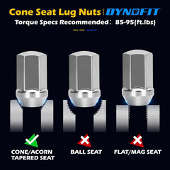 Dynofit 24Pcs 14X1.5 OEM Lug Nuts 1.75 Inch(45Mm) Height 7/8″ Hex(22Mm), M14-1.5