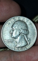 1954 D Washington 90% Silver Quarter Fine Condition 25c US Coin – 4397