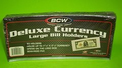 50 LARGE BILL SEMI-RIGID DELUXE CURRENCY HOLDERS, HOLDS U.S. & OTHER CURRENCY