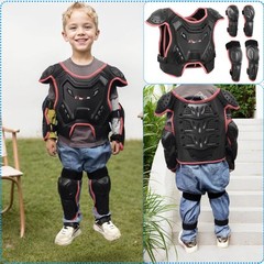 Kids Motocross Vest Suit with Back, Chest, Knee, Elbow Protectors for Dirt Bikes