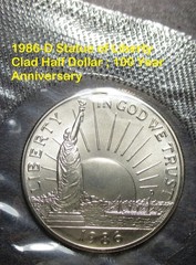 1986-D Statue of Liberty Clad Commemorative Uncirculated Half Dollar Coin 50C