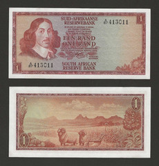 SOUTH AFRICA 1 Rand 1966-1972, P-110a Afrikaans Top, Original UNC, Sign: Rissik.