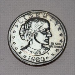 1980 Susan B. Anthony $1 One Dollar Coin – Uncertified, 75% Copper 25% Nickel