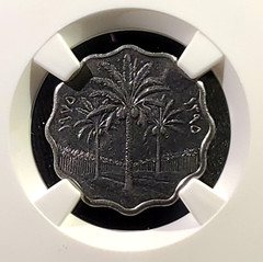 AH1395//1975 Iraq 5 Fils Stainless Steel KM#141 – NGC MS 64