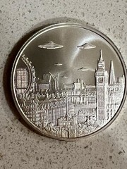 1 oz. 2023 UFO’S over LONDON Big Ben England round BU .999 fine silver W/ Cert
