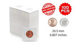 100PCS Cardboard Coin Holders 20.5mm 2″x2″ Storage Flips for Pennies & Dimes