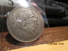 1947 Mexico 1 Peso Mint State +++++