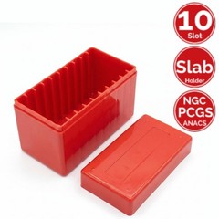 10 Slot Red Slab Graded Coin Storage Case Box Holder For PCGS NGC ANACS ICG etc