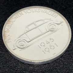 1961 Funf Milllionen Volkswagen/5 Millionth VW Medal – 0.8oz Pure Silver 1000