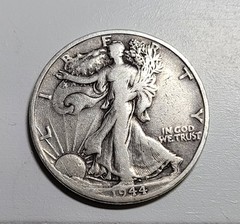 1944 D Walking Liberty Half Dollar 90% Silver 50C Denver Mint US Coin
