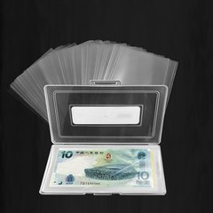 100 Clear Paper Money Sleeves – Strong PP & Protective Case Included