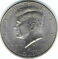 2011-D Brilliant Uncirculated Copper-Nickel Clad Copper Strike Half Dollar Coin!