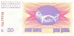 Bosnia-Herzegovina 10,000 Dinars 15.10.1993 Series FF Uncirculated Banknote WT