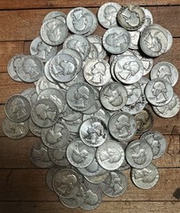 40-Coin Roll of 90% Silver Washington Quarters with 7.15 Troy oz Silver