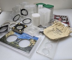 US Coin Collection Supplies Large Lot Coin Holders Caps Tubes Capsules Mint Sets