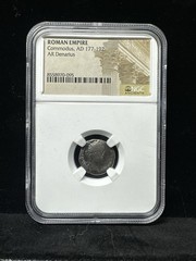 Roman Empire Commodus AR Denarius AD 177-192 NGC Ancients .999 Silver Coin