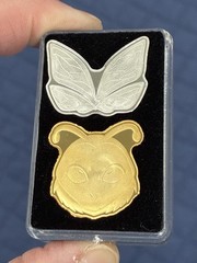 2x SILVER Custom Gold Bee & Butterfly Wings Traderbea, 5 Gram Each .999 Fine