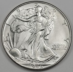 1946-p Walking Liberty Half. Choice B.U. 85548 (Inventory A)