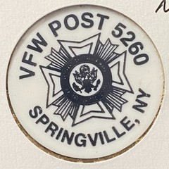 VFW Post #5260 Springville, NY Plastic G/F Bottle Beer Trade Token 32mm (#2)