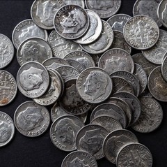 Lot of 5 Coins,90% Silver Roosevelt Dimes 1946-1964, CHOOSE HOW MANY COINS!