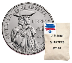 2026 P Semiquincentennial Quarters 100 Coin Bag Revolutionary War Unc. 26SQBC