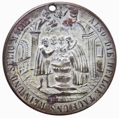 18th CENTURY UNDATED WROCLAW CITY POLAND HOLY BAPTISMAL 40 MM MEDAL