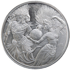 Aztec God of Duality | Ometeotl – 1 oz .999 Fine Silver Round