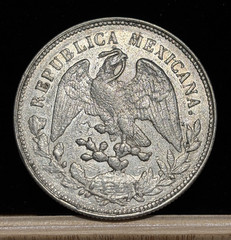 MEXICO 1 Peso 1900 Mo Mexico City Mint, Libertad, Nice Details EF-AU. A2