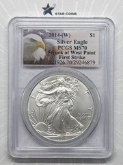 2014-(W) Silver Eagle PCGS MS70 First Strike Struck at West Point