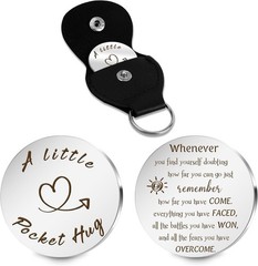 Compact Inspirational Pocket Hug Token & Keychain – Encouragement for Loved Ones