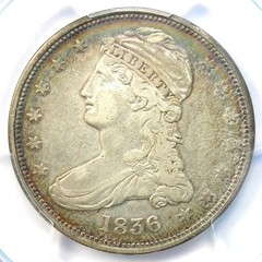 1836 Reeded Edge Capped Bust Half Dollar 50C – PCGS VF Details – Key Date!