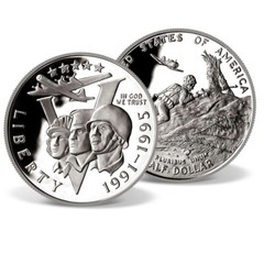50th Anniversary World War II Proof Commemorative Half Dollar Coin Collectible