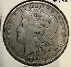 1891 $1 Morgan Silver Dollar (rim ding)