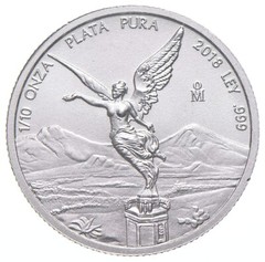 2018 1/10th 1/10 Libertad Onza Ounce Oz Mexico Mexican Silver BU