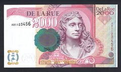 De La Rue (GBR), 2000 Units,ND(2002), Sir Christopher Michael Wren, Test Note